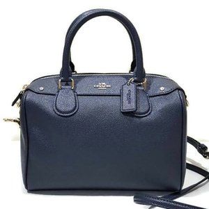 Coach Bennett Mini Navy Leather Satchel